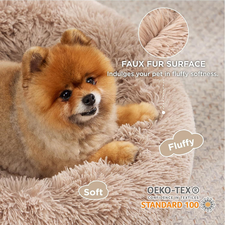 The Ultimate Comfort: Solid Color Non-slip Round Fluffy Plush Pet Bed