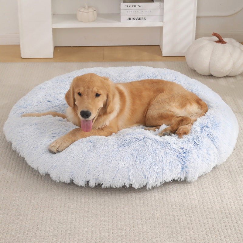 Round Pet Plush Warm Sleep Bed