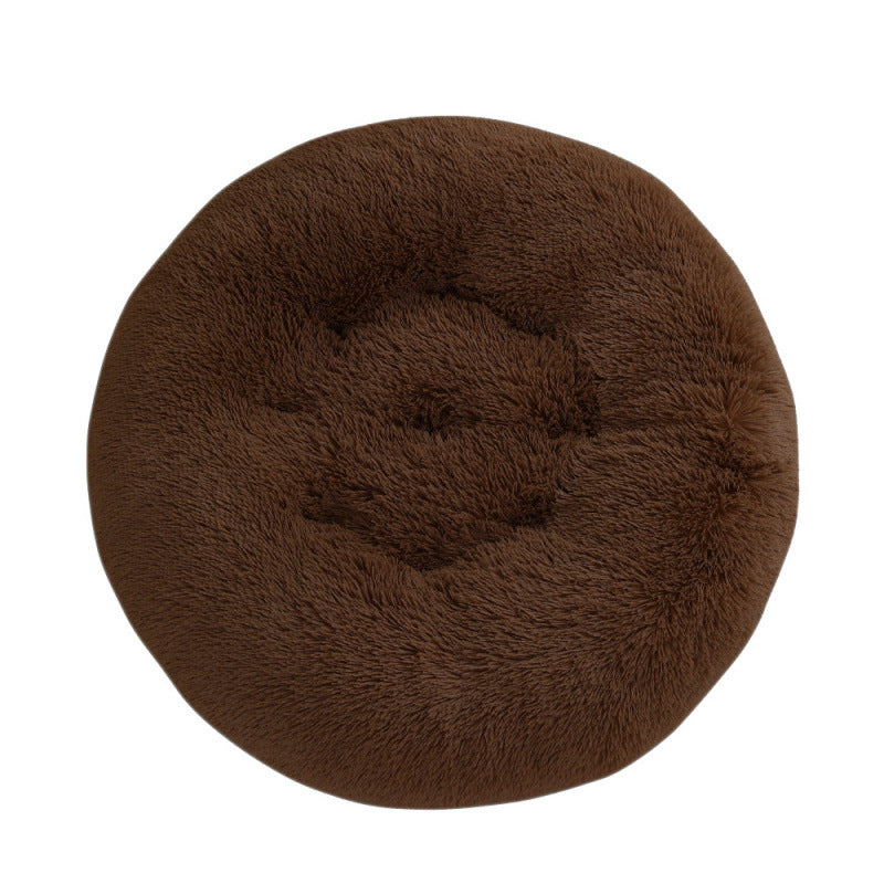 Round Pet Plush Warm Sleep Bed