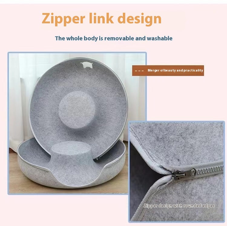 Pet Comfortable Round Cat Tunnel Bed