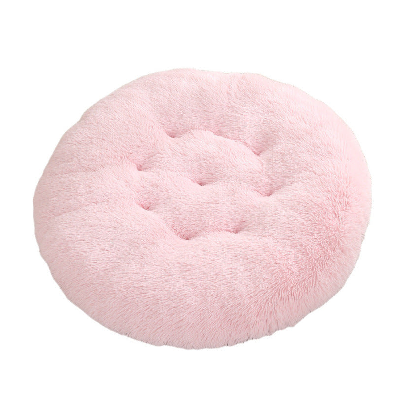 Round Pet Plush Warm Sleep Bed