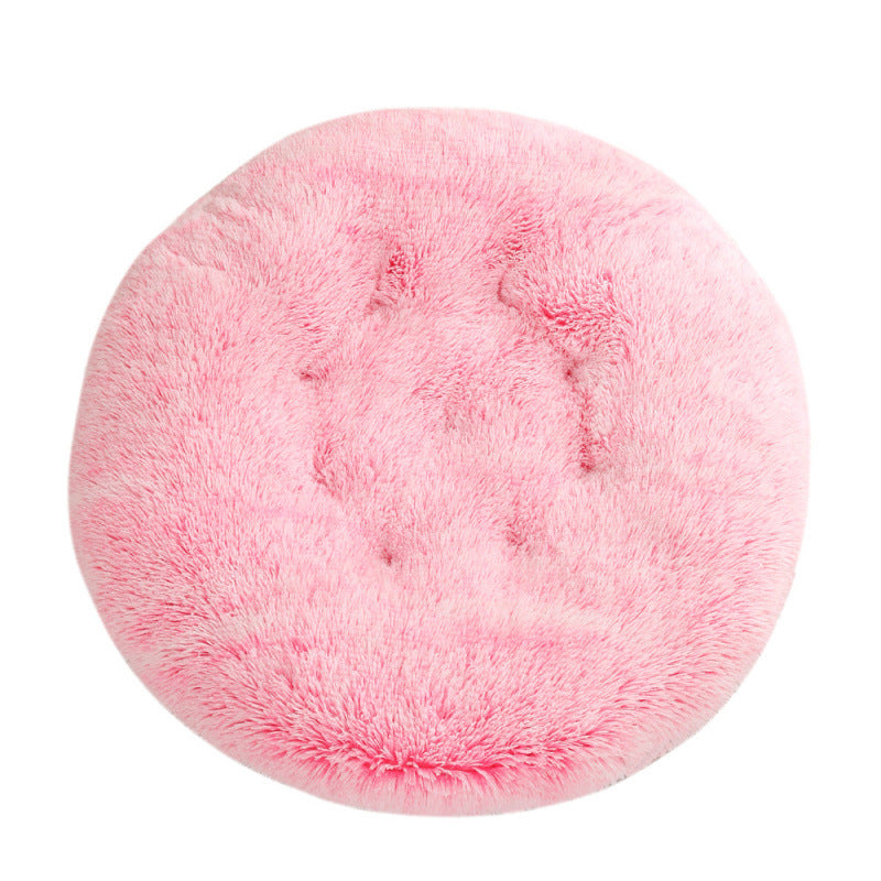 Round Pet Plush Warm Sleep Bed