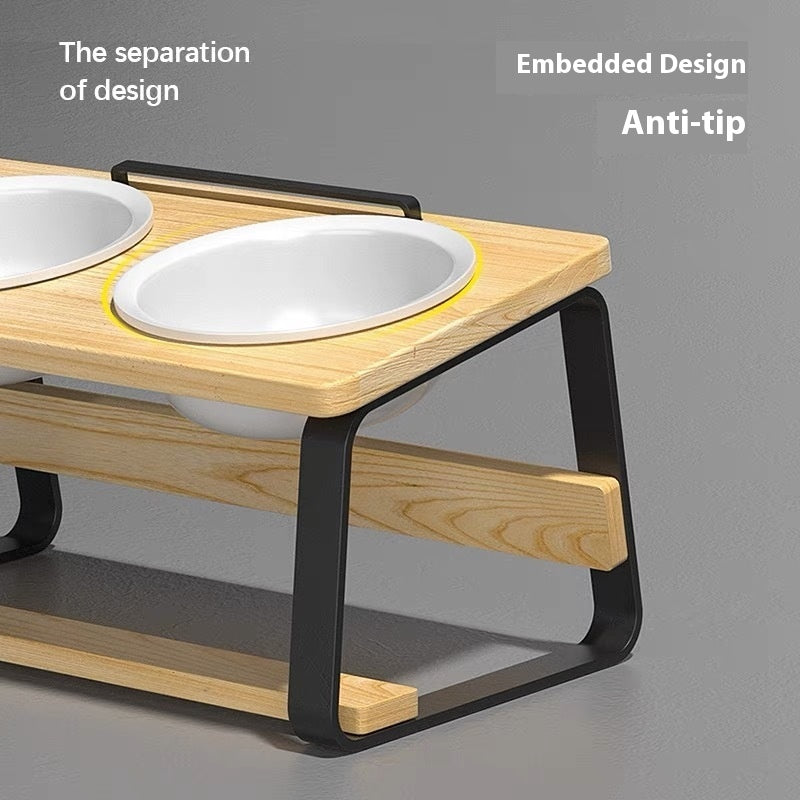Ceramic Double Pet Water Feeding Bowl