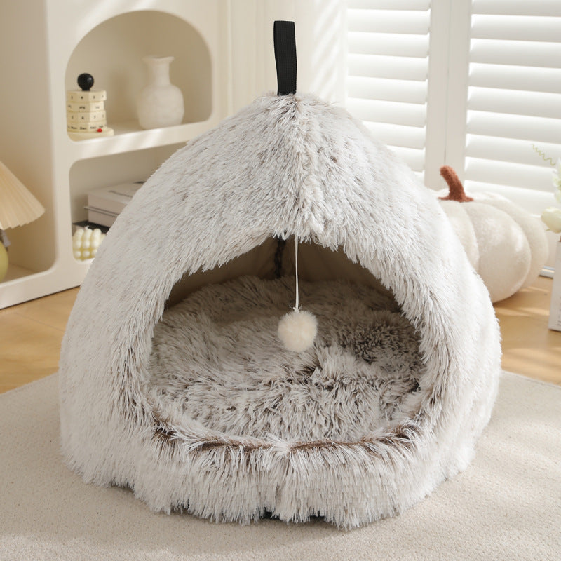 Winter Cat Nest Plush Warm Pet Bed