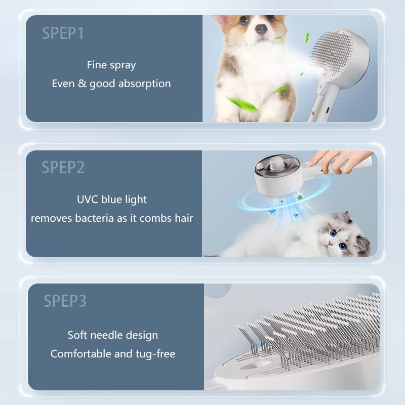 Pet Electric Sprayer Brush For Massage