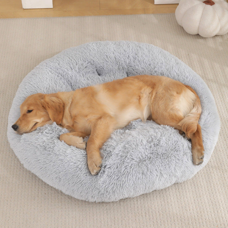 Round Pet Plush Warm Sleep Bed