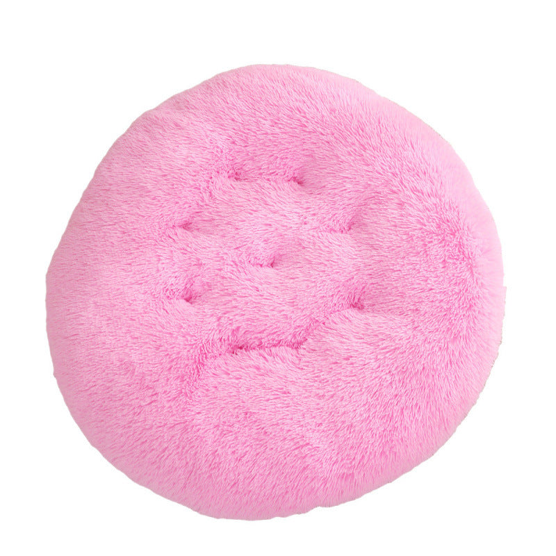 Round Pet Plush Warm Sleep Bed