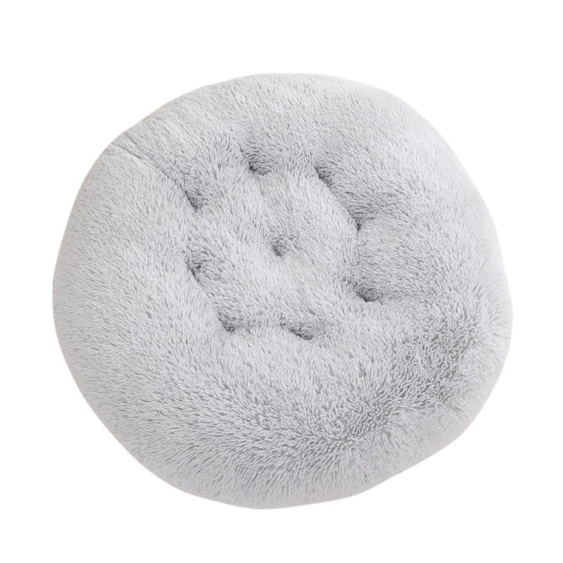 Round Pet Plush Warm Sleep Bed