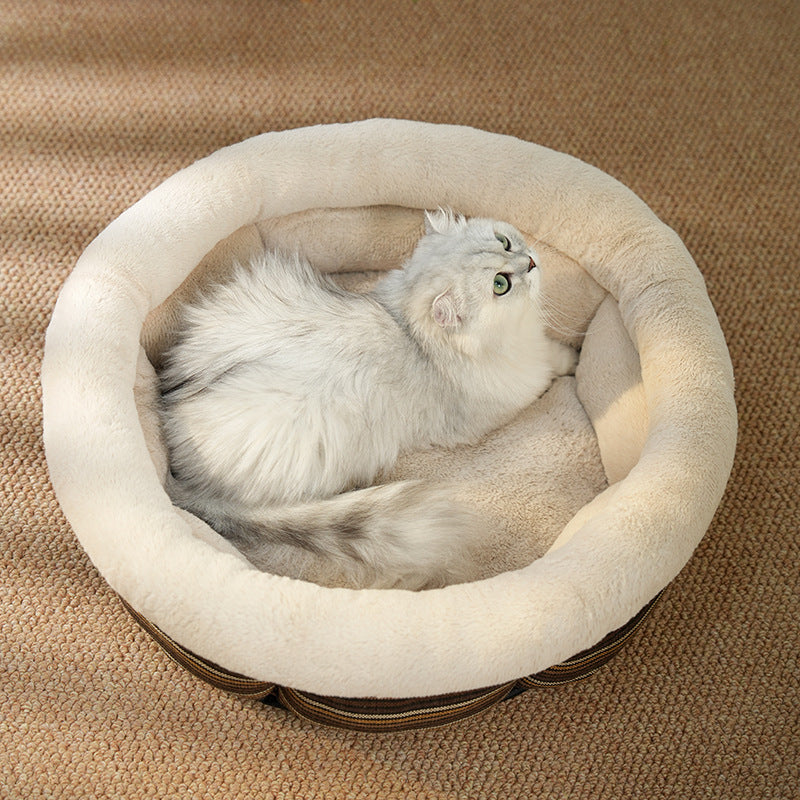 Pet Linen Round Nest Non-slip Bed