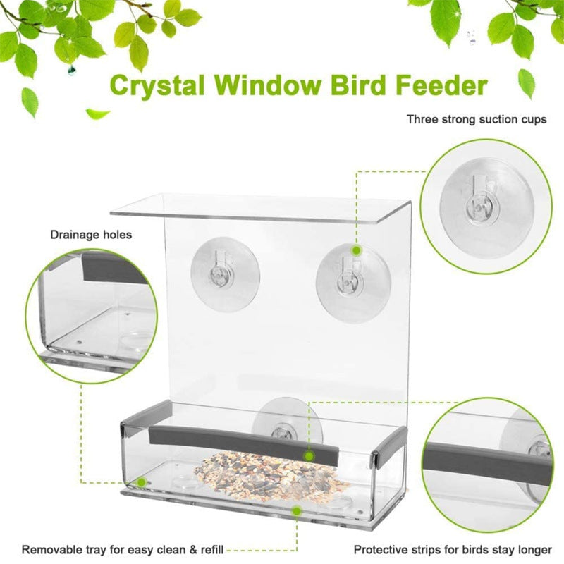 Acrylic Bird Feeder Pet Bird Cage